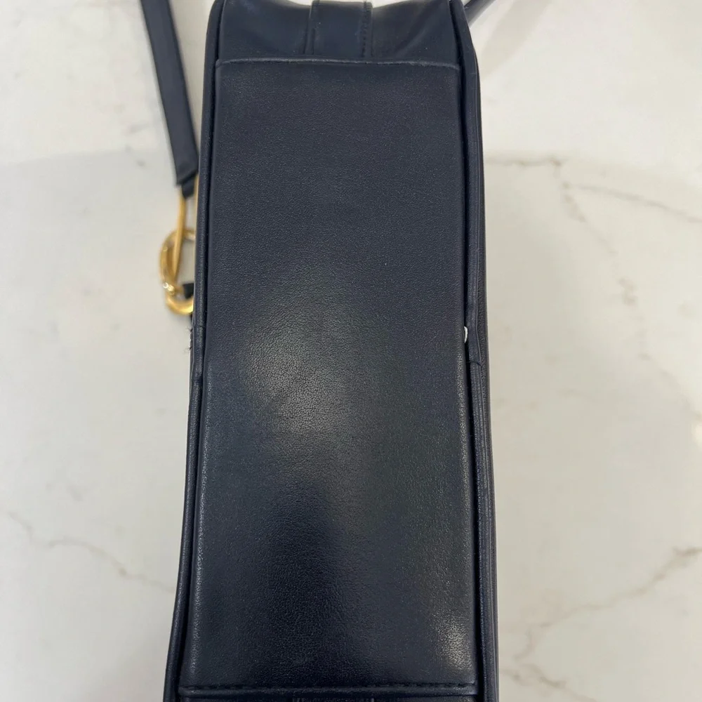 Vintage Jennifer Moore Navy leather Crossbody Bag